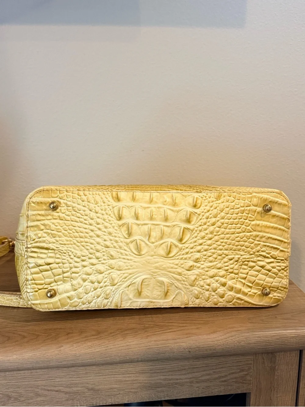 Brahmin Yellow Croc-Embossed Leather Shoulder Bag